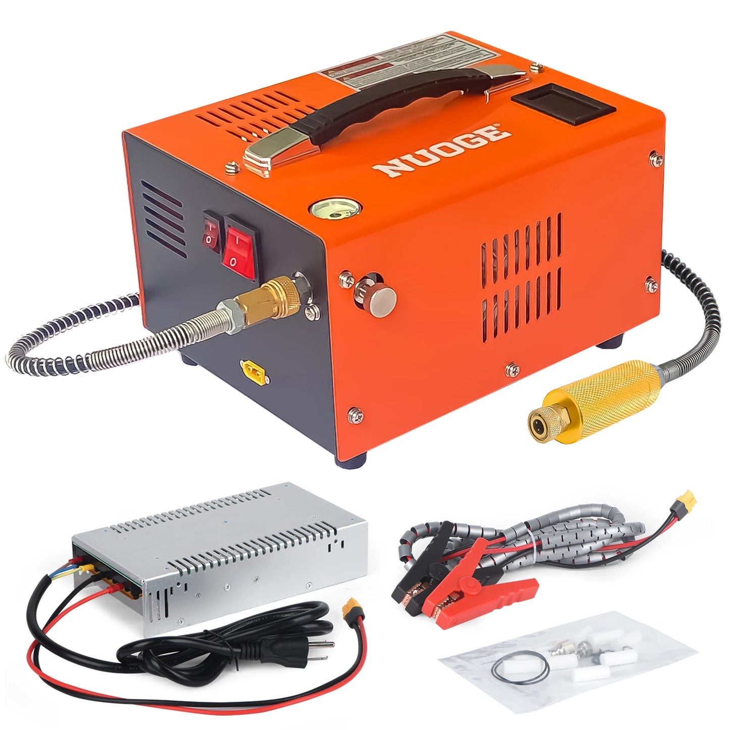 NUOGE 110V/220V Power PCP Air Compressor 4500Psi 30Mbar Pump Oil/Water-Free High Pressure Apply To Diving Bottle