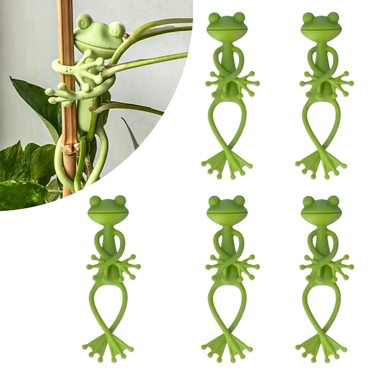 Creative Frog Plant Stand Cute Frog Flower Pot Hugger Plant Climbing Fixture Clips Planter Stake Decor Garden Climbing Branch