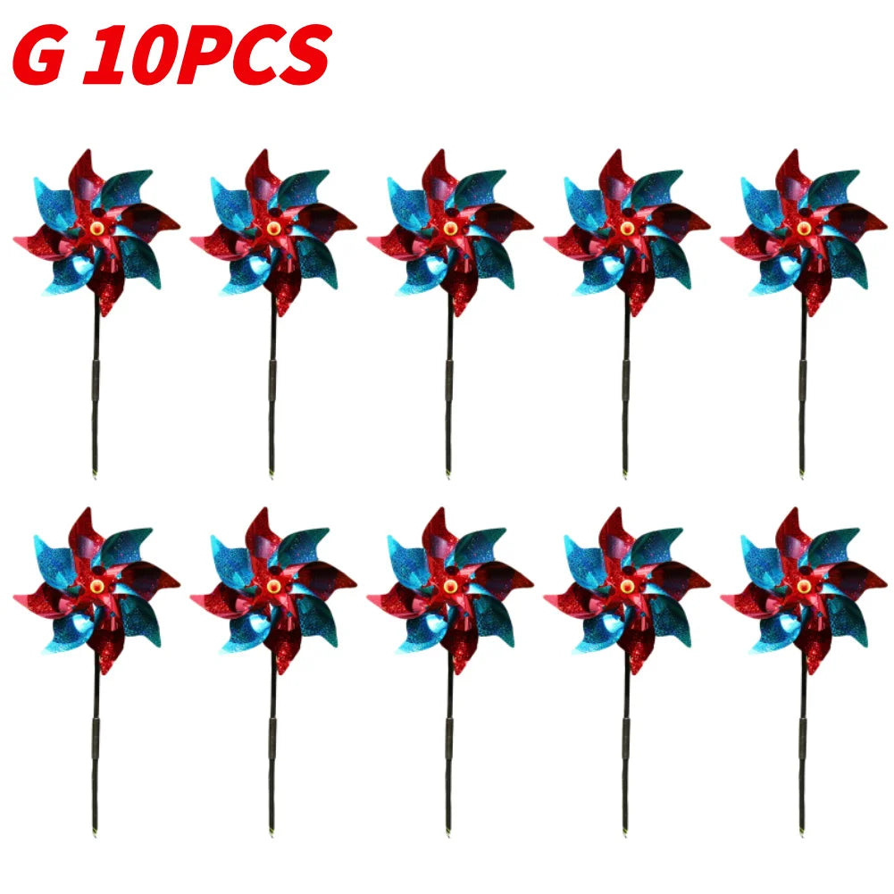 5/10PCS Bird Repeller Reflective Windmill Pinwheel Bird-Scaring Windmill Spinner for Garden Lawn Yard Decor and Keep Birds Away