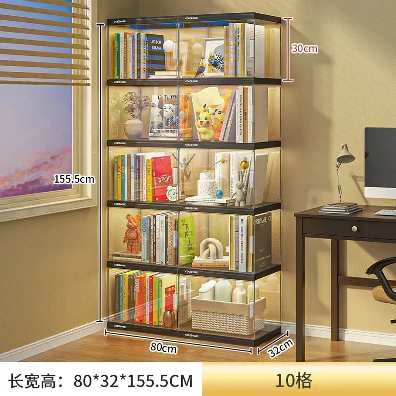 Nordic Living Room Display Cabinet Bookshelf Storage Organizer Modern Design Cabinet With With Lights Home Decor Furniture