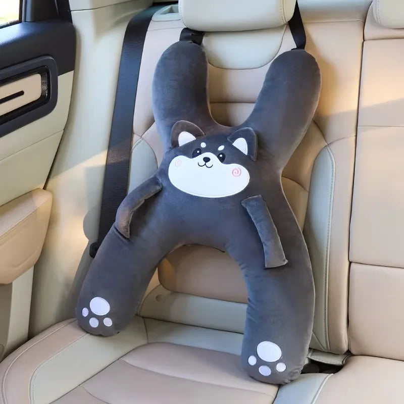 Kids Car Neck Pillow | Seat Belt Safety Sleep Aid for Comfortable Travel & Head Support