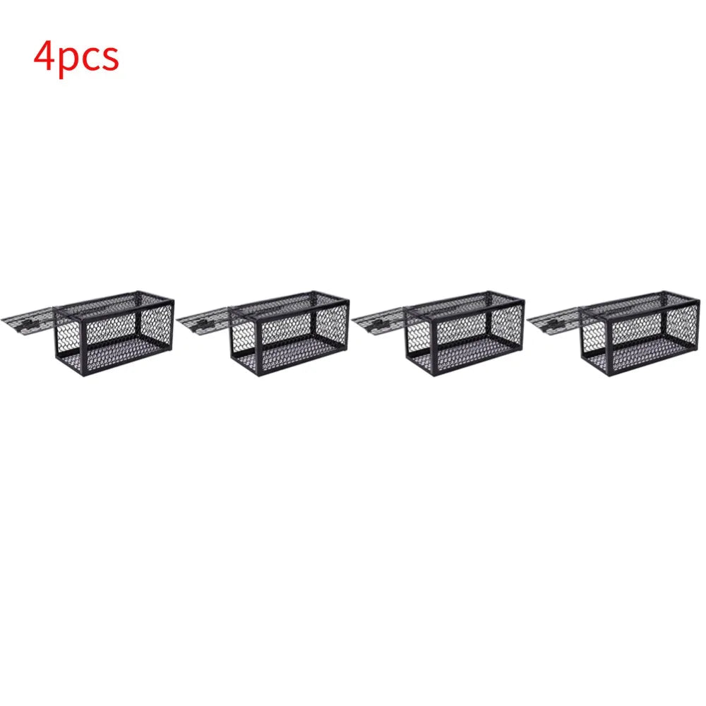 Self-locking Trap Catcher Mouse Rat Bait Mice Live Box Mice Trap Cage Reusable Catch Rat Implement Trap Rat Cage Iron Cage