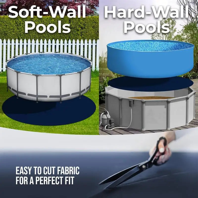 Round Tub Mat Over Ground Pool Protector Mat Puncture Protection Pad Non-Slip Outdoor Pool Protection Padding Pool Liner Pad