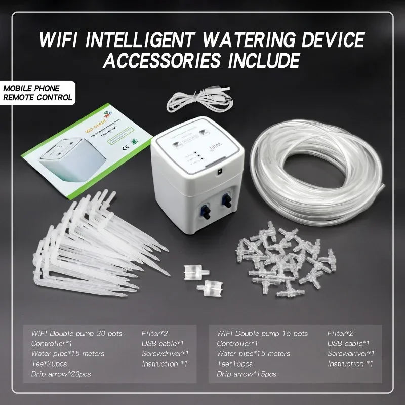 ZEXEF WIFI Intelligent Watering Device Double Pump Timed Automatic Drip Irrigation System Remote APP for Garden Terrace