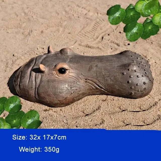 Outdoor Garden Pond Resin Floating Crocodile Hippo Scary Statue Creative Home Decoration For Garden Halloween Decor Ornament