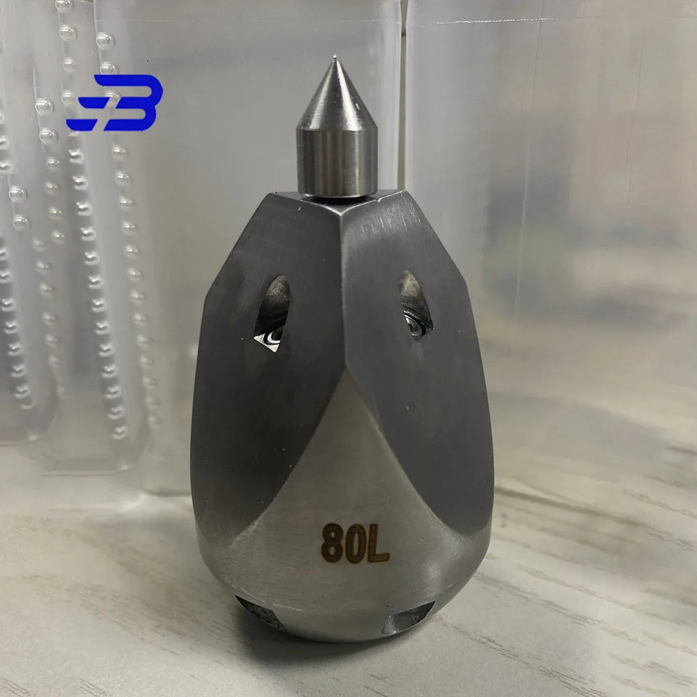 Stainless Steel 1/2" High-pressure Pipeline Cleaning and Dredging Nozzle, Sewer SPEAR POINT NOZZLES