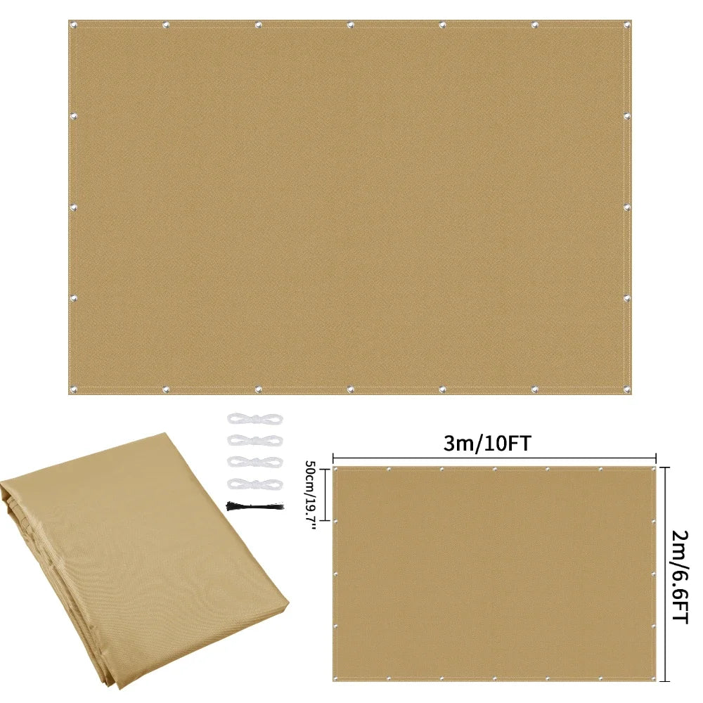 Waterproof Sun Shade Cloth with Grommets Rectangle Square Patio Sun Screen Pergola Shade Sail Canopy Cover Tarp Screens