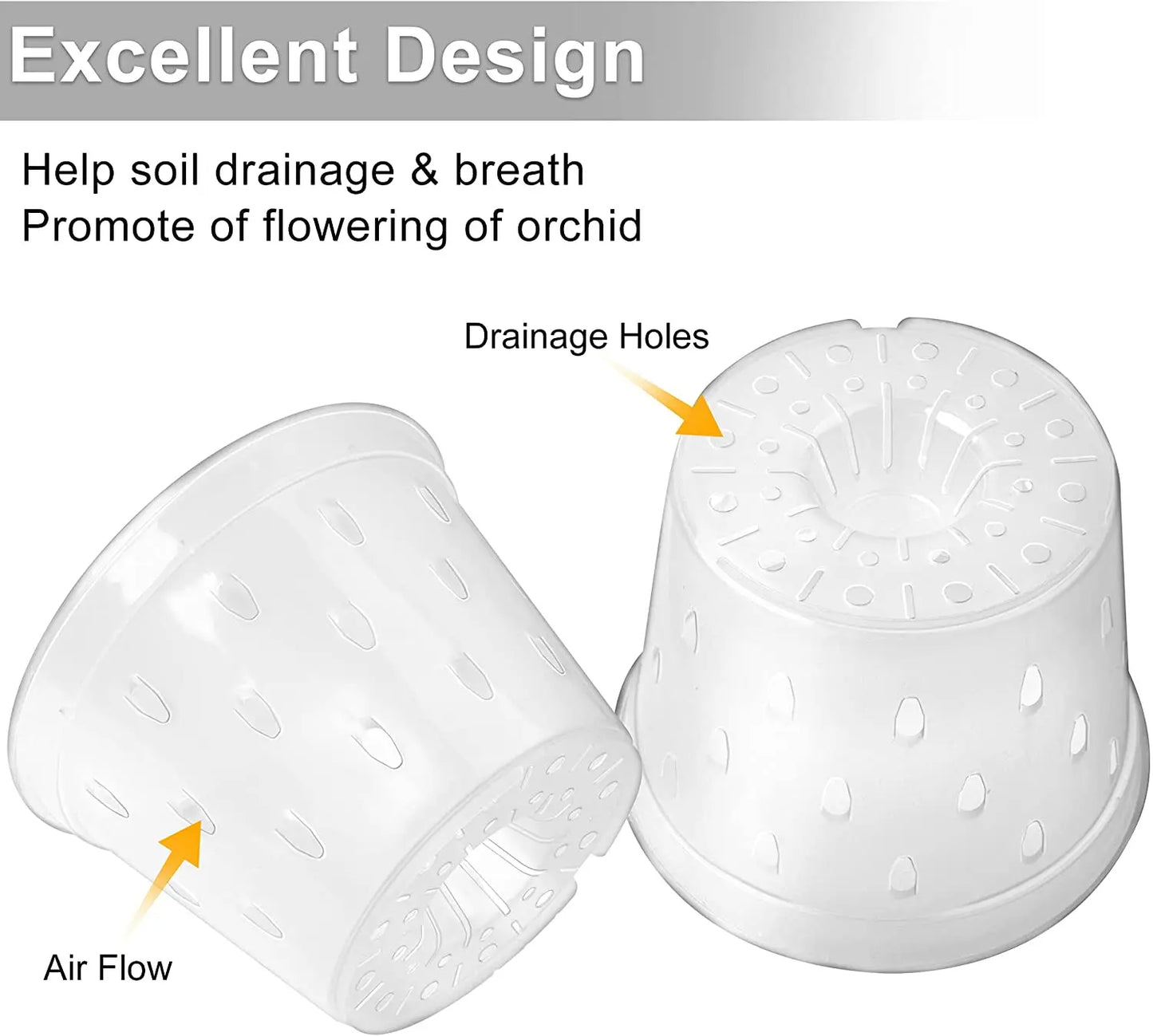 5 Pcs Transparent Orchid Pot Root Control Plastic Orchid Pots With Holes Breathable Plant Growth Container Garden Supplies