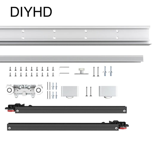 42" Hidden Sliding Barn Door Hardware Track Kit,Floating Soft Closing Interior Wall Mount Track Rolling Set,No Floor Rail