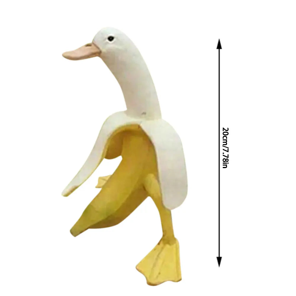 1/2/3Pcs Banana Duck Garden Statue Resin Creative Art Statue Decoration Cute Fruit Animal Figurine for Indoor Outdoor Yard Decor