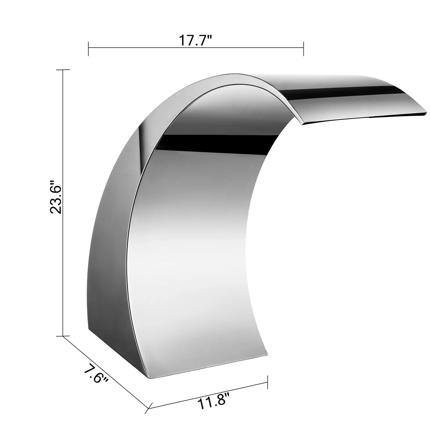 VEVOR 60x30cm/40x20cm Pool Fountain Waterfall Stainless Steel Fountain Pond Garden Swimming Feature Decorative Hardware Faucet