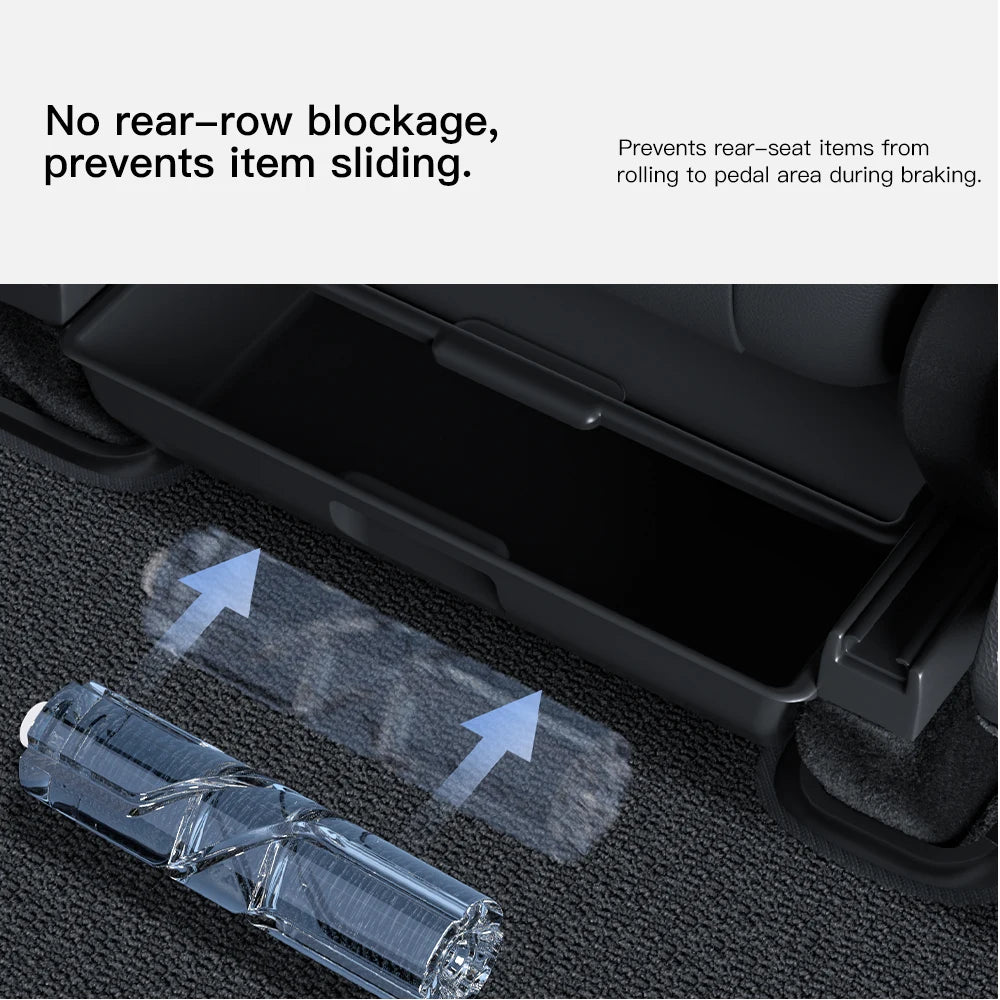 YZ For Tesla Model Y Juniper 2025 Under Seat TPE Hidden Storage Box Drawer Car Organizer Accessories For Tesla Car Accessories