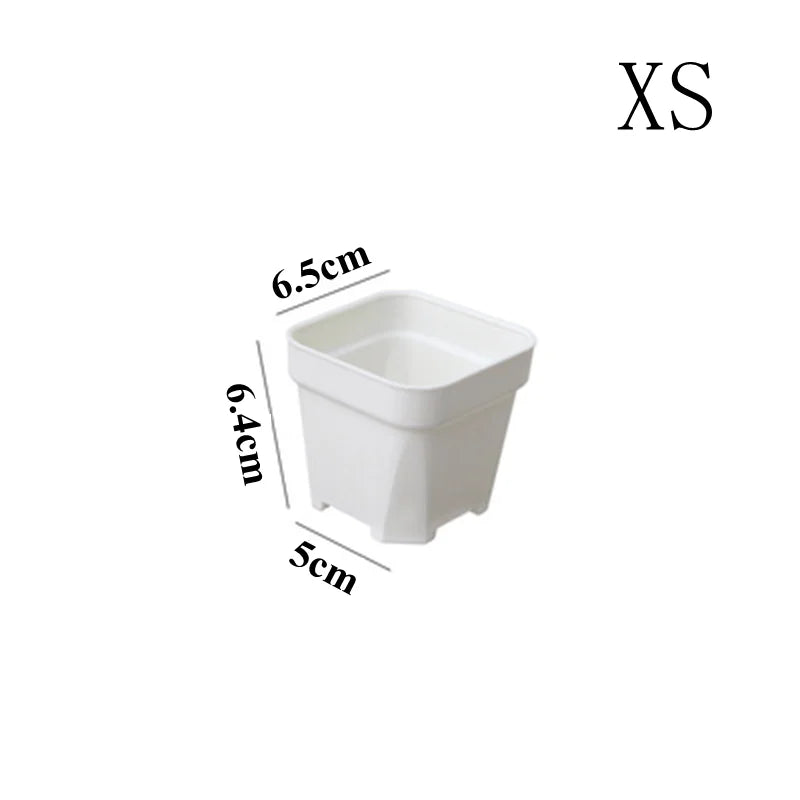New Thicken Flower Pots Succulents Plant Small Square Planter Cactus Mini Bonsai Pot Tray Creative Home Office Decor Garden Tool
