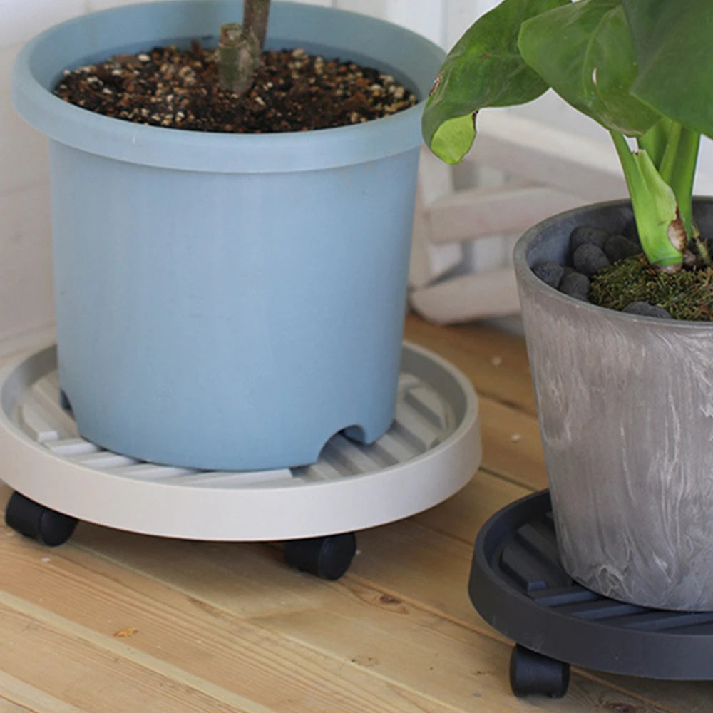 Flower Pot Stand Trays With Wheels Multifunctional Flower Disc Base Durable Movable Round Square Bonsai Plants Trays Home Decor