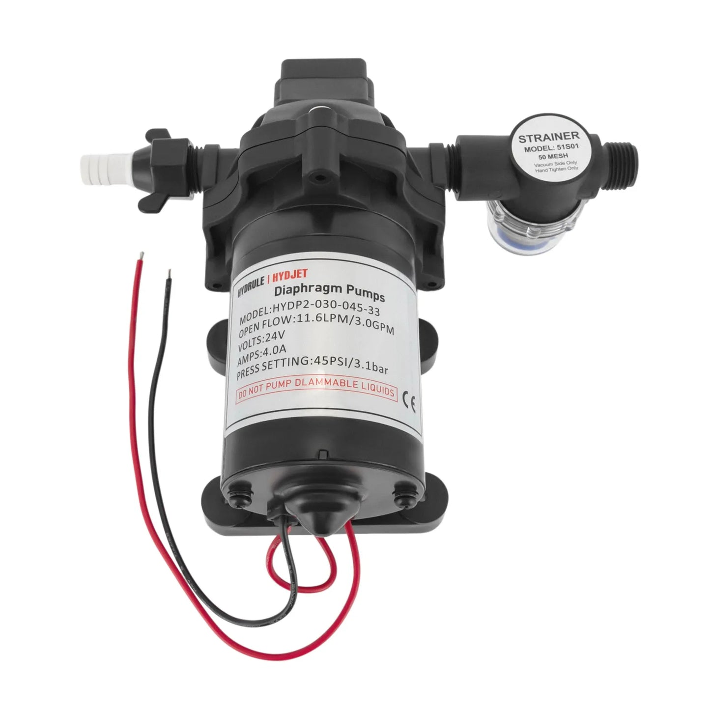 12V/24V Diaphragm Pump Self-priming Water Pump Industrial Water Booster Pressure Pump 45PSI 3.0GPM