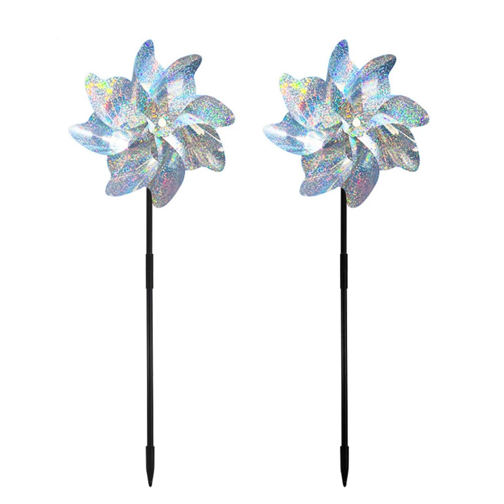 2/10pcs Bird Repeller Reflective Windmill Bird Repellent Anti Birds Windmill Spinner Child Windmill Garden Orchard Protection
