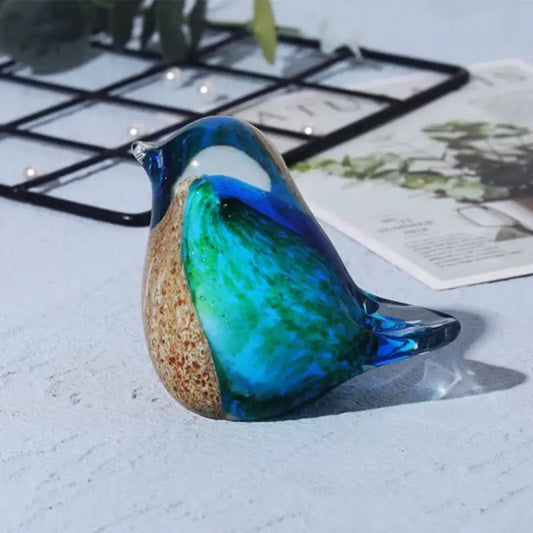 Glass Birds Figurines Handmade Art Bluebird Status Home Tabletop Centerpiece Decor Decorative Glass Blown Bird Figurines for