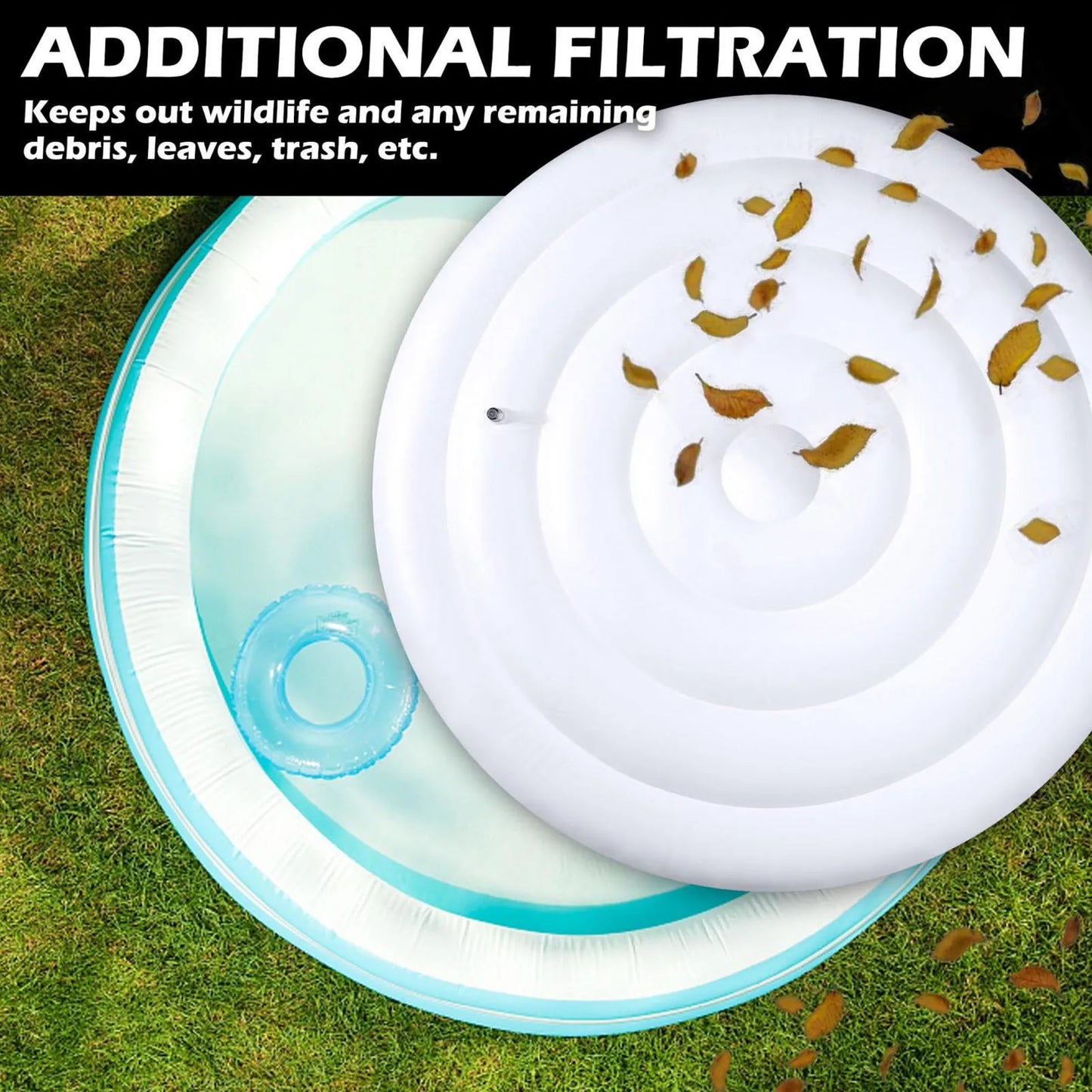 4.5 Ft Inflatable Hot Tub Cover Foldable Energy Saving Lid for Round Outdoor Inflatable Hot Tubs