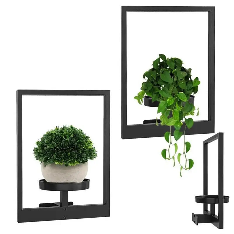 1PC Photo Frame Wall Planter Wall Mounted Succulent Planter Stylish Metal Window Plants Holder For Home Decor Display Stands