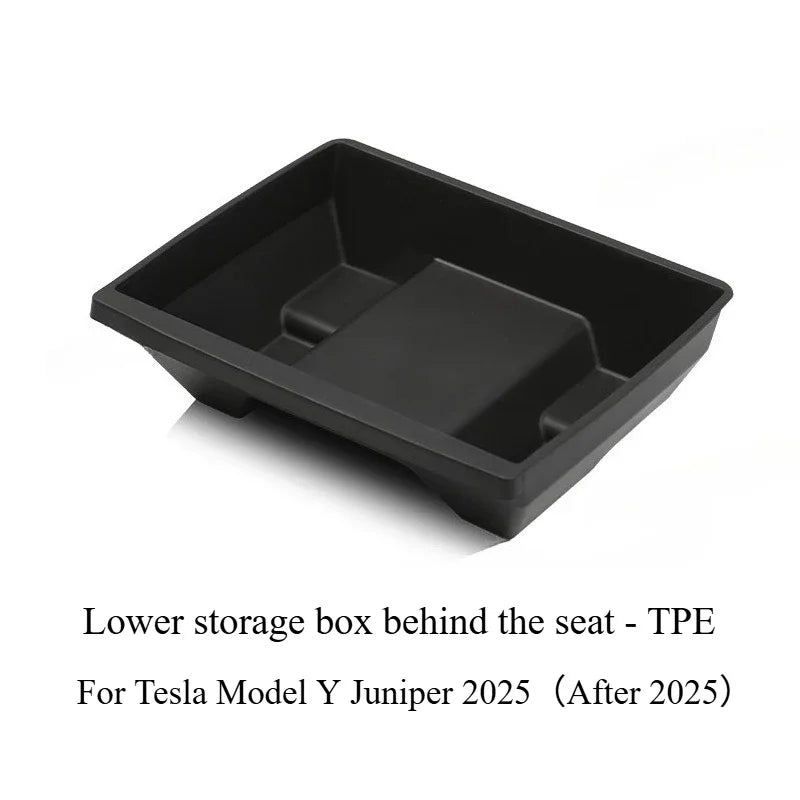 For Tesla Model Y Juniper 2025 Under Seat Storage Box Case Car Seat Organizer Vehicle Underseat Drawer Holder Car Interior Tray
