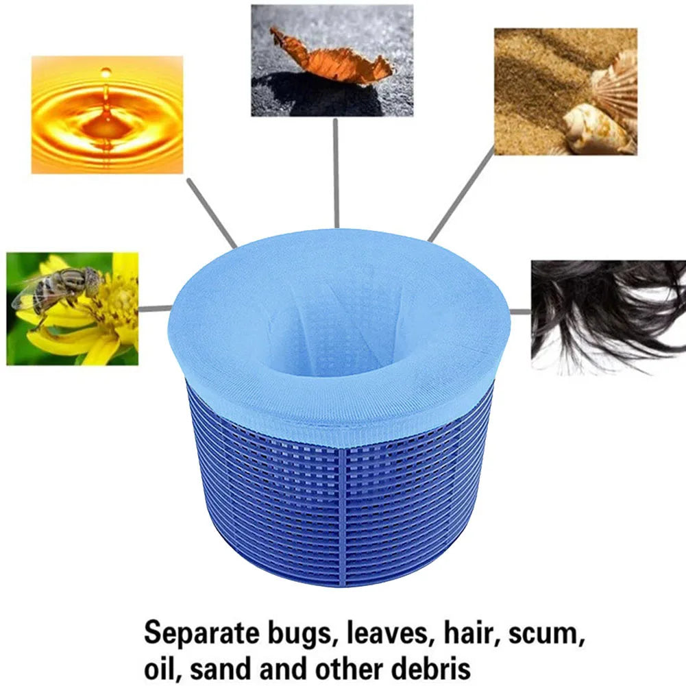 100-10PCS Pool Skimmer Socks Fish Tank Mesh Bag Round Swimming Pool Mesh Filter Cleans Debris and Leaves Baskets Filters