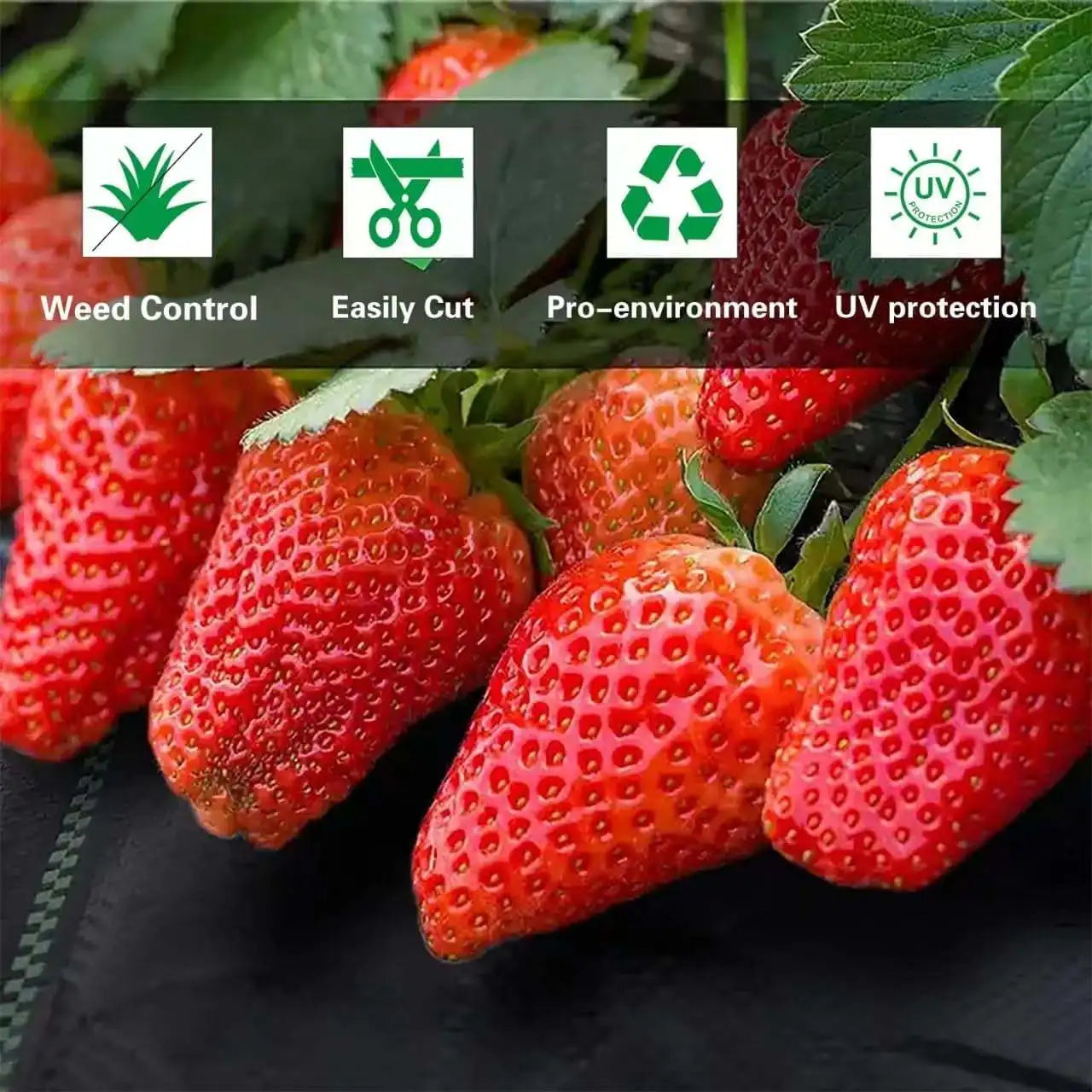 Garden Landscape Fabric Weed Barrier Heavy-Duty Road Gardening Mat Polypropylene