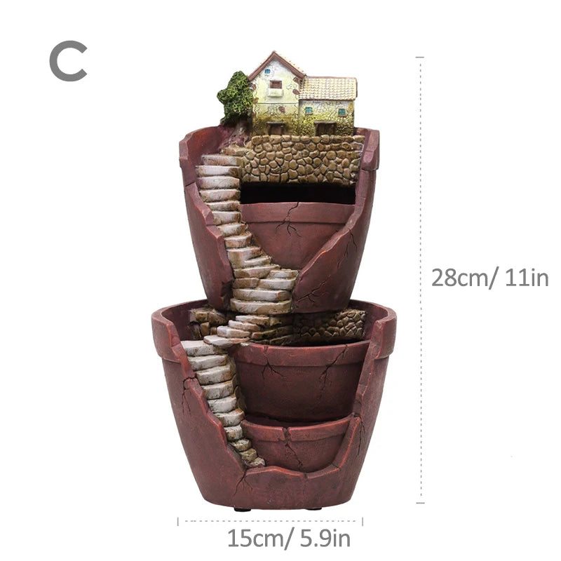 Dropshipping Garden Pot for Succulents Cactus, Creative Farmhouse Planter, Resin Flower Pots Fairy Garden Ornaments Home Decor