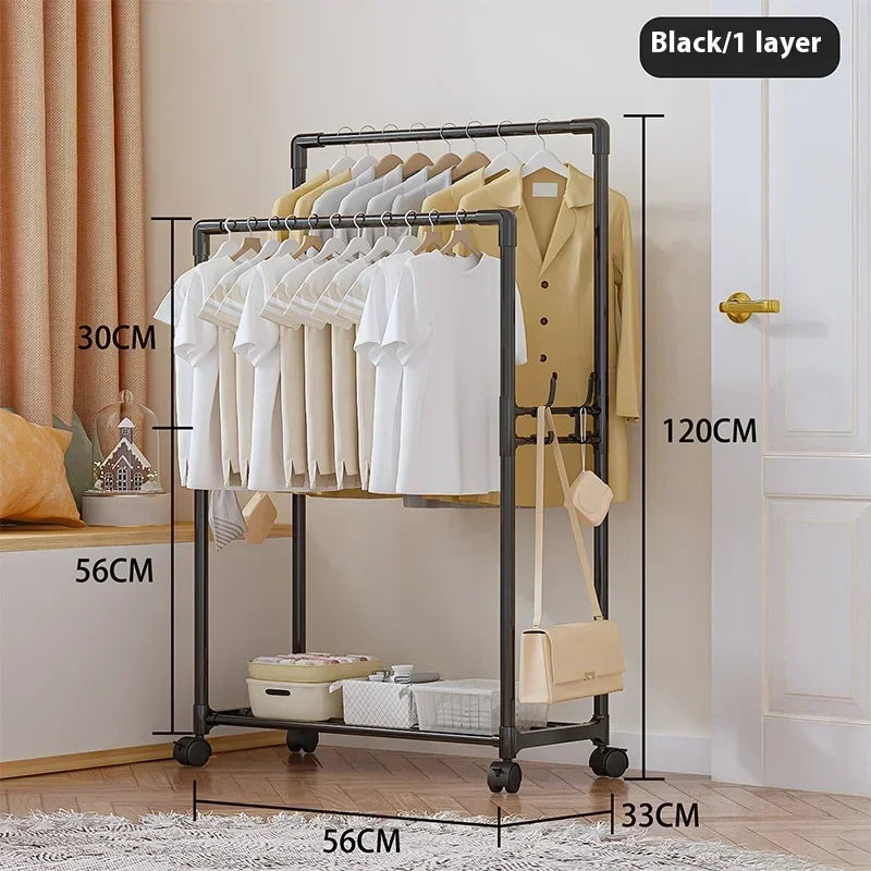 Furniture for Room Clothing Rack Clothes Arara Floor Coat Rack Porte Manteau Mural Hanger Iron Bamboo Wall Shelf Racks Metal