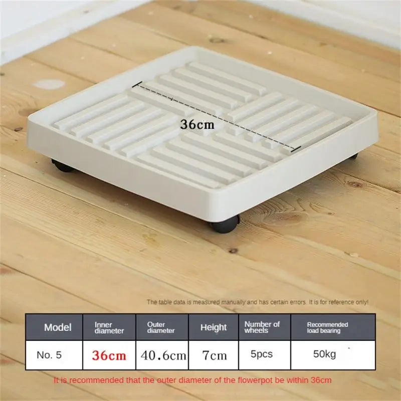 Flower Pot Stand Trays With Wheels Multifunctional Flower Disc Base Durable Movable Round Square Bonsai Plants Trays Home Decor