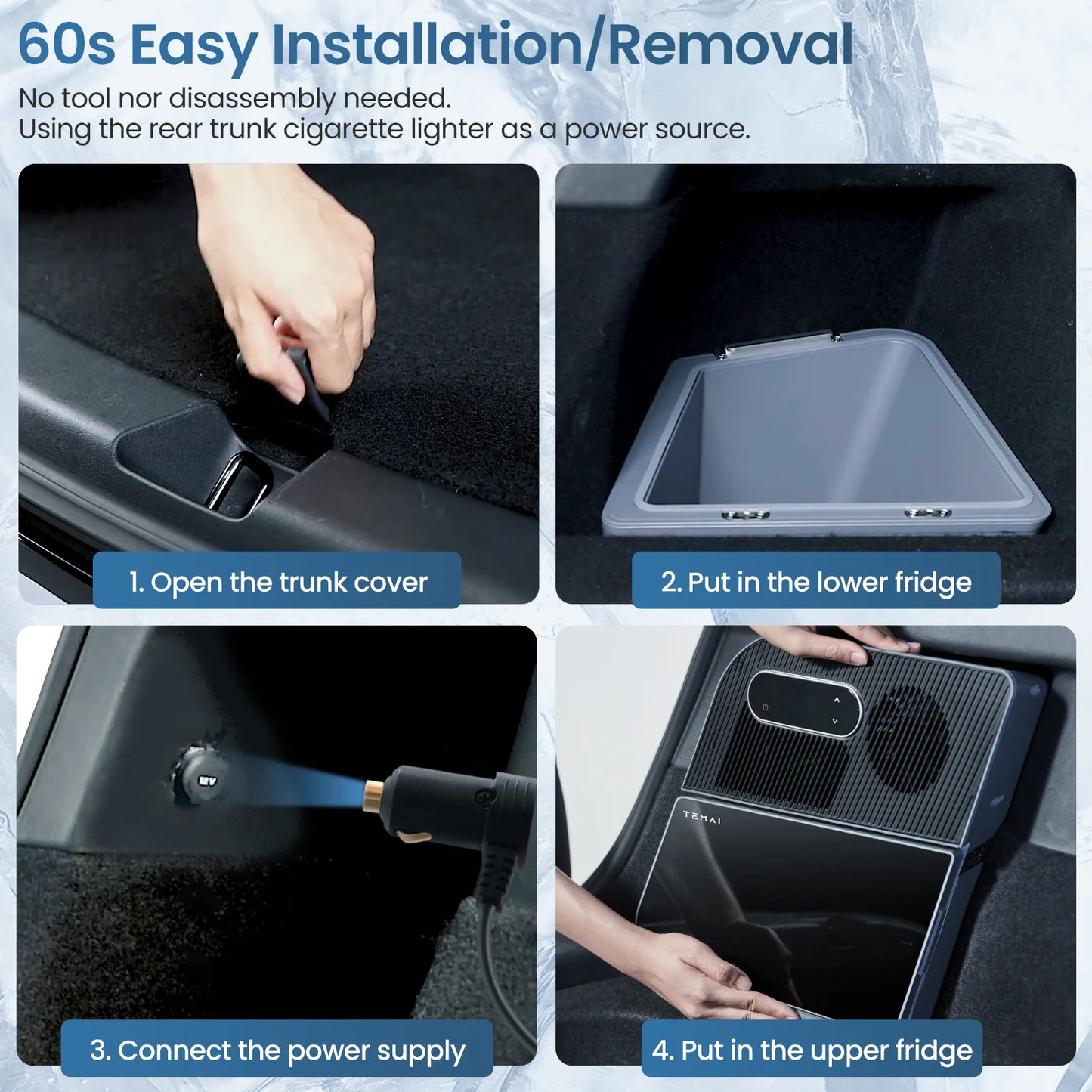 Tesla Model Y (5-Seater) 15L Car Fridge - Compressor Cooling for Road Trips & Camping | AlluCanFind