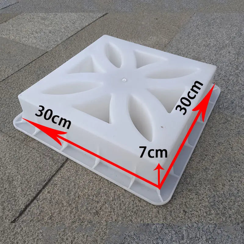 Wall Plastic Ventilation Tile Mold, Traditional 3D Geo Paver Mold, Hollow Square, Strong Concrete Cement Brick for Floor Decor