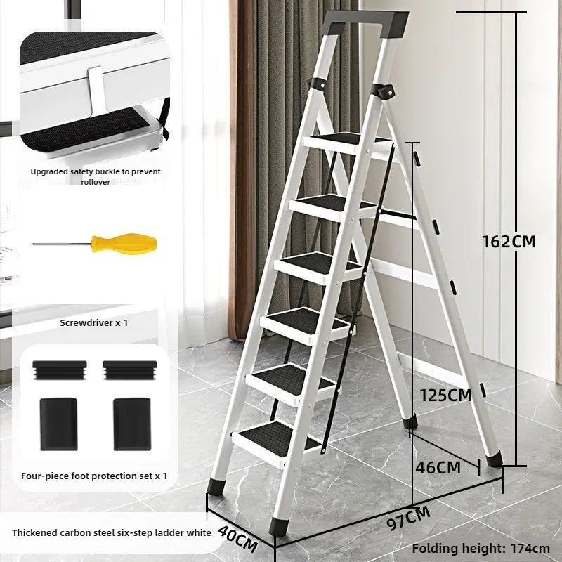 Home ladder stool folding zigzag ladder anti slip pedal ladder indoor