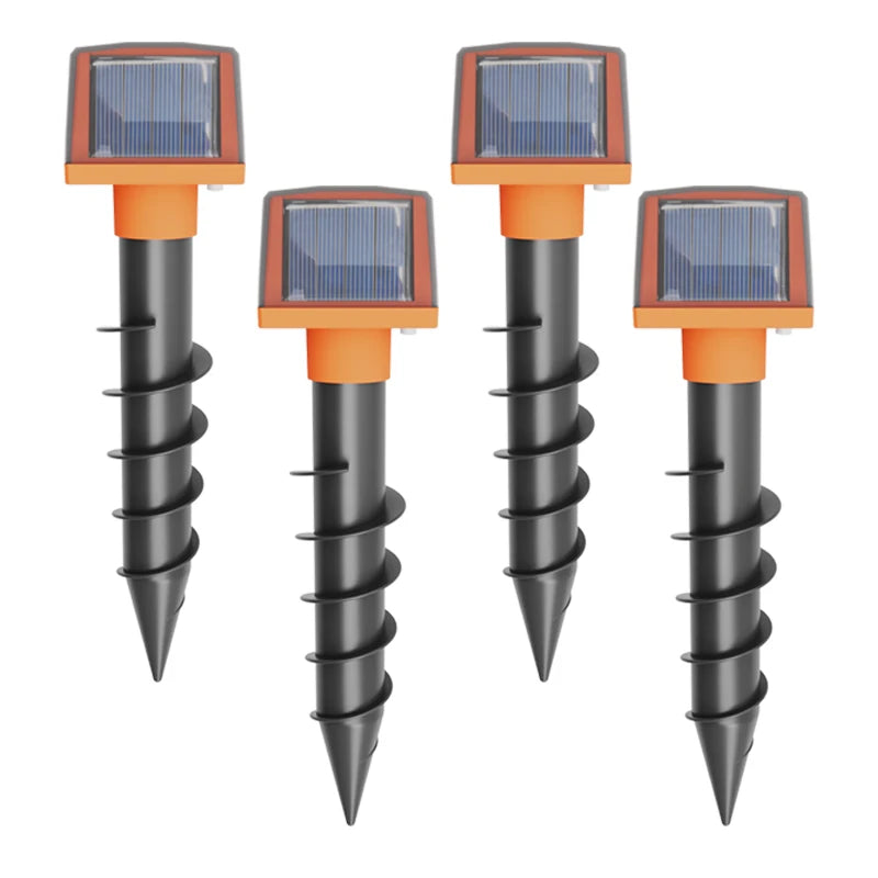 Double-sided solar animal repeller Spirally inserted mouse repeller repels moles and snakes Solar charging