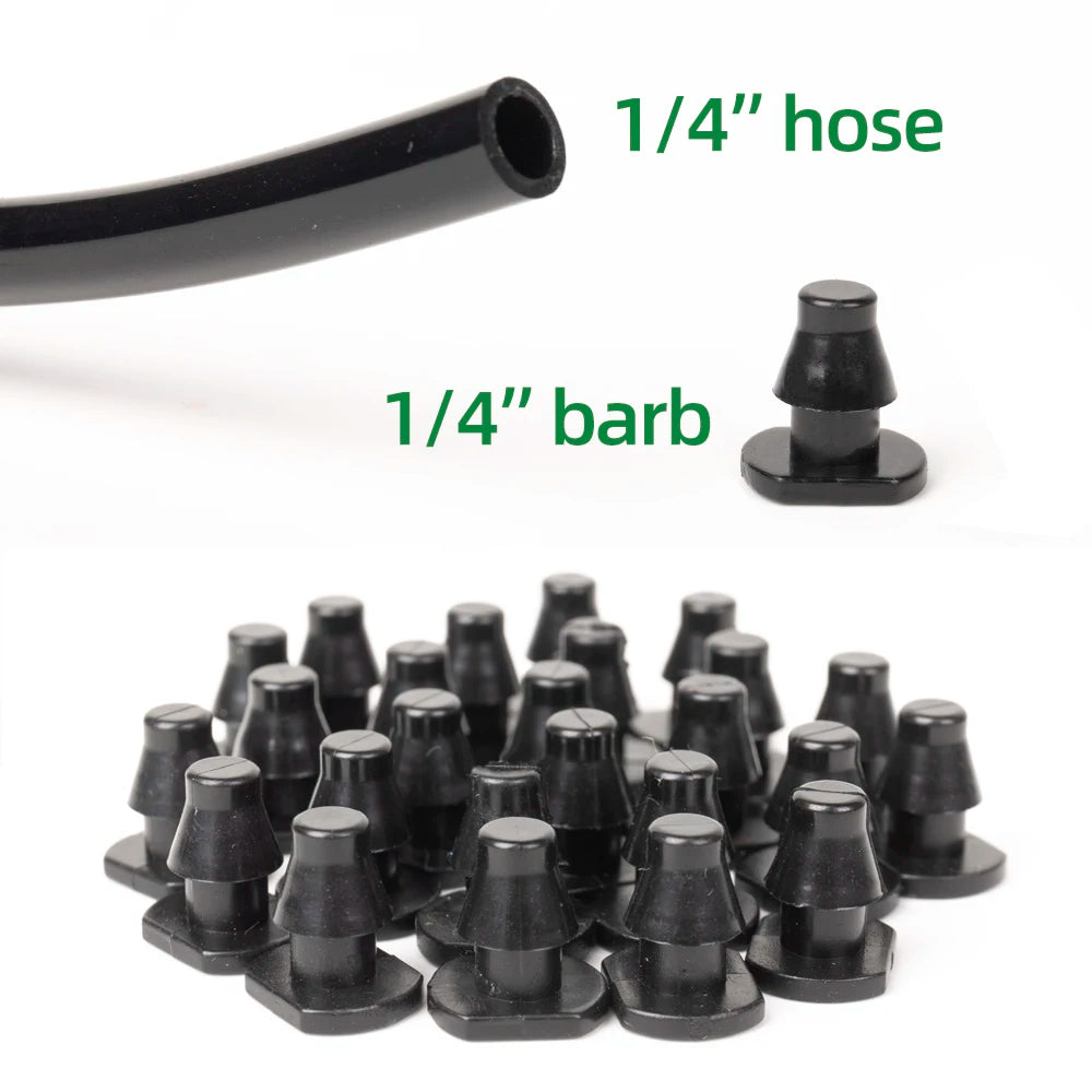 1/4" Pvc Hose Barb Connector End Cap Goof Plug Automatic Drip Irrigation Connectors Garden Watering System Water Pipe
