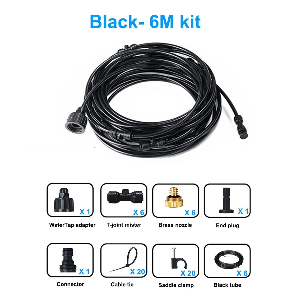 6/9/12/15/18m Outdoor Cooling Patio Misting System Fan Cooler Water Mist Gardenhouse Spray Hot fog misting system