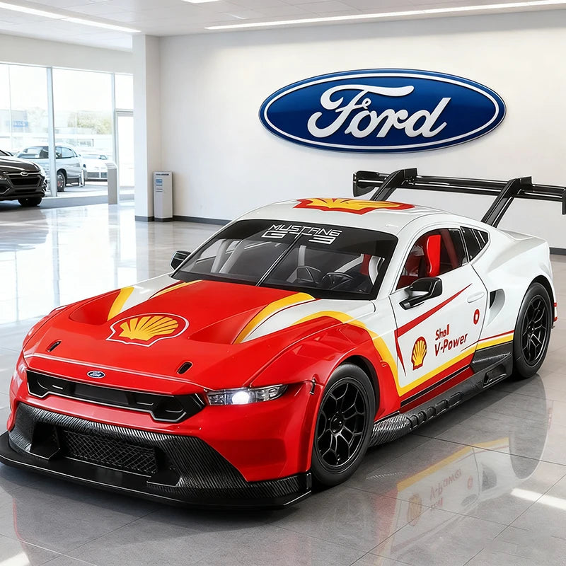 NEW 1:24 Ford Mustang GT3 Limited Edition Alloy Racing Car Model Sound and Light Children's Toy Collectibles Birthday gift