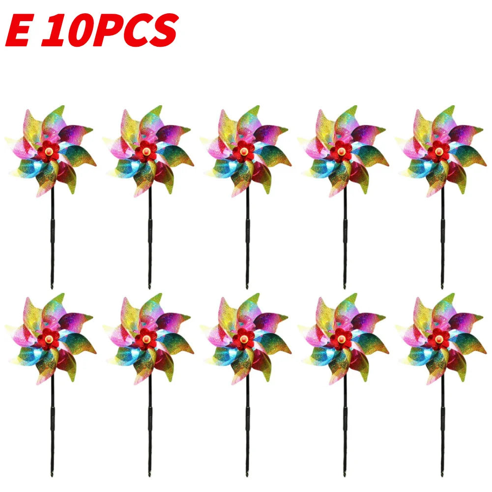 5/10PCS Bird Repeller Reflective Windmill Pinwheel Bird-Scaring Windmill Spinner for Garden Lawn Yard Decor and Keep Birds Away