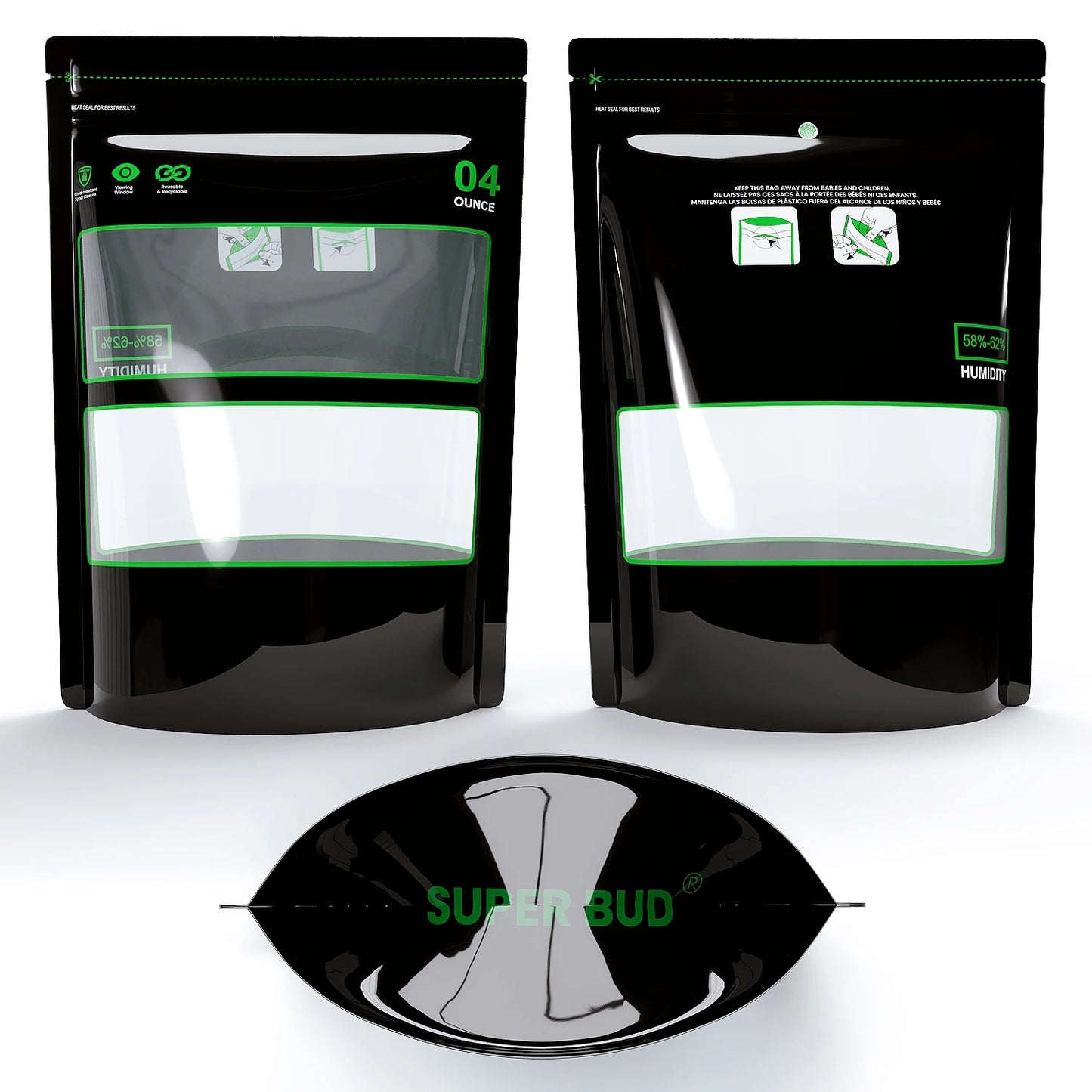 1 Ounce 2oz 4oz 8oz 1Pound, Bags Lock & Seal Storage & Curing Bags Heat Sealable 58%-62% RH Terp Cultivation Pouches Smell proof