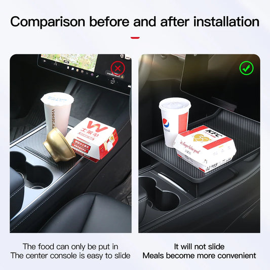 YZ For Tesla Model 3 Y 2021-2025 Dining Tray Central Control Plate Board Center Console Drink Fast Food Table Holder Accessorie