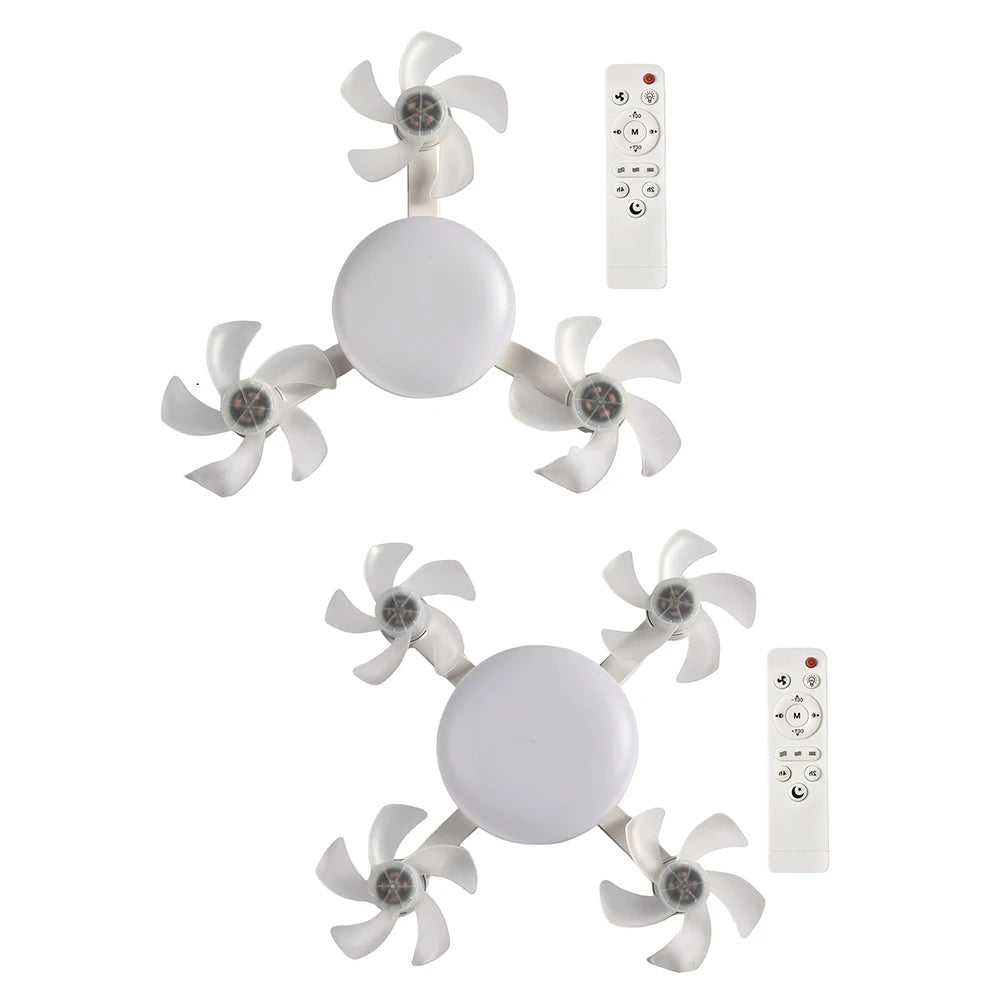 Universal Dimming Drone Fan with LED Light Remote Control Silent Ceiling Drone Fan 3 Gears for Dining Room Bedroom Living Room