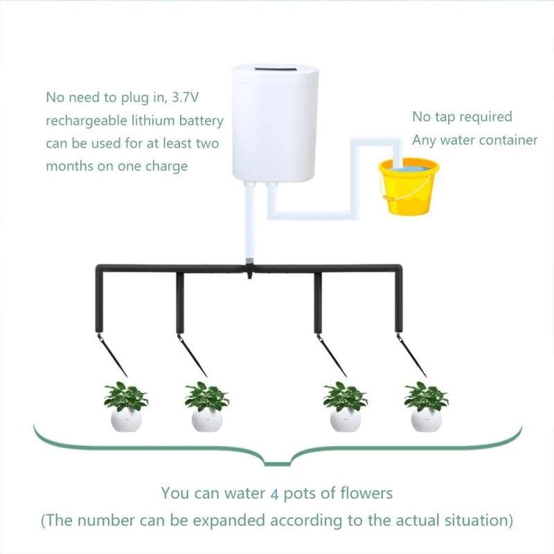 2/4/8 Head Drip Watering Pump Automatic Irrigation System Garden Watering Equipment Plant Sprinkler Controller Garden Tool