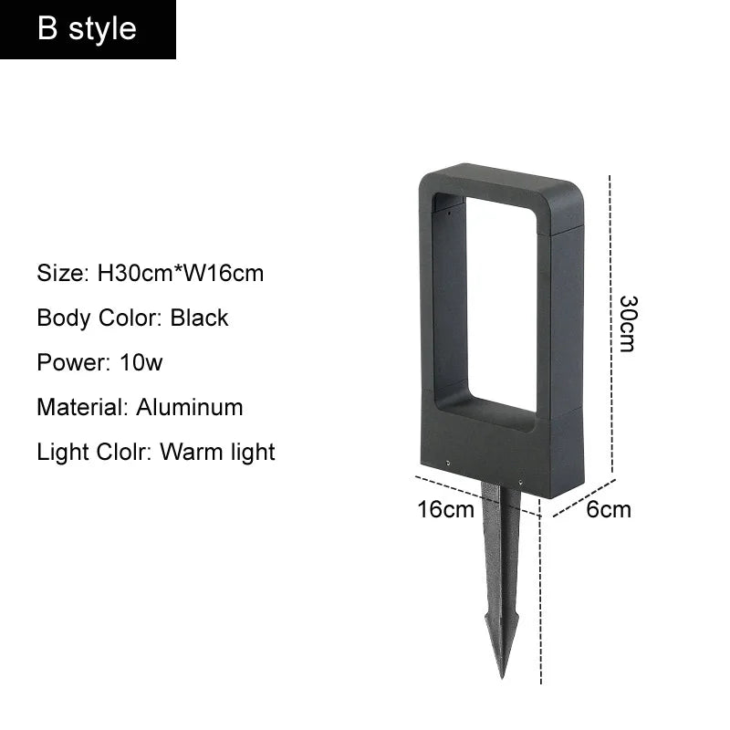 Outdoor Waterproof Lighting 10W LED Garden Light IP65 Modern Aluminum Lawn Lamp Courtyard Villa Landscape Lawn Bollard Lights