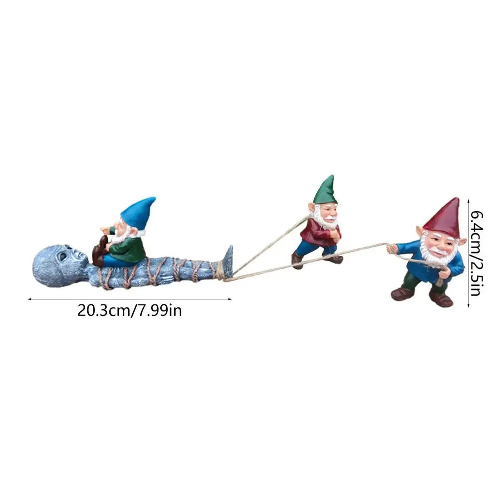 Funny Garden Gnome Grab Alien Statue Garden Decor Weatherproof And Durable Perfect For Outside Lawn Patio Yard Decoration
