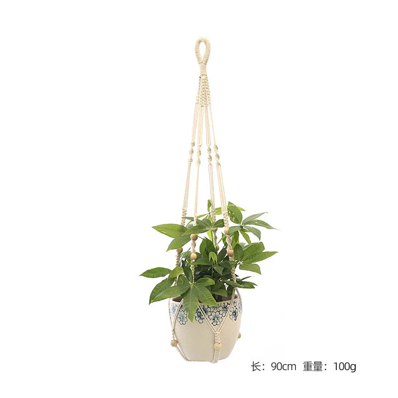 Hanging Plant Handmade Macrame Plant Hanger Flower Pot Planter Hanger Wall Decor Courtyard Garden Hanging Planter Hanging Basket