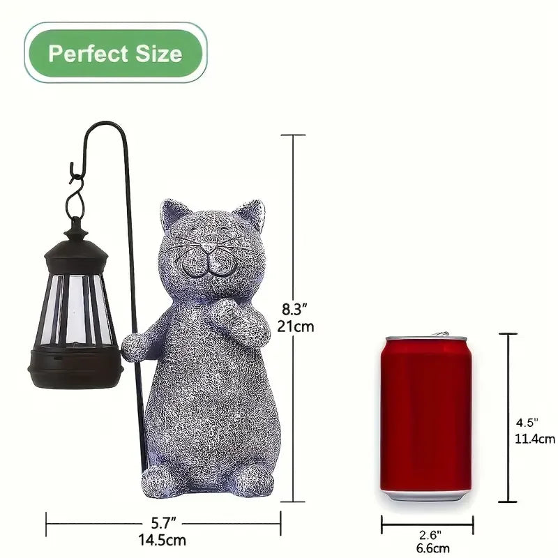 Cute Solar-Powered Kitten Lights - Waterproof Garden Decor - Durable Cloth Landscape Lighting for Courtyard & Outdoor Spaces