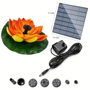 1.2W solar lotus fountain pump, DIY lotus solar fountain, suitable for garden bird bath, pond decoration, water features