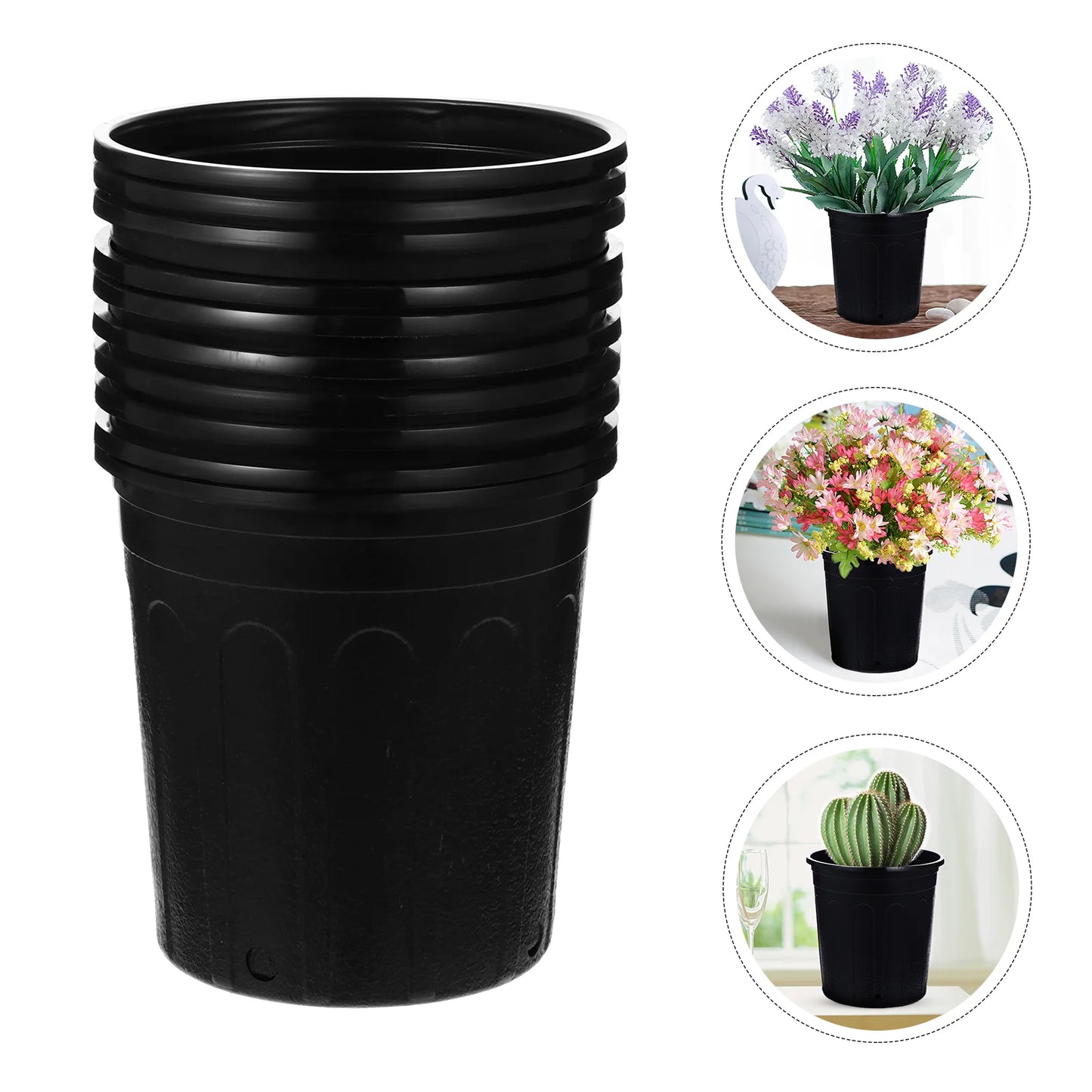 10 Pcs Plastic Flower Pot Pots Balcony Basin Decor Indoor Garden Planter for Plants