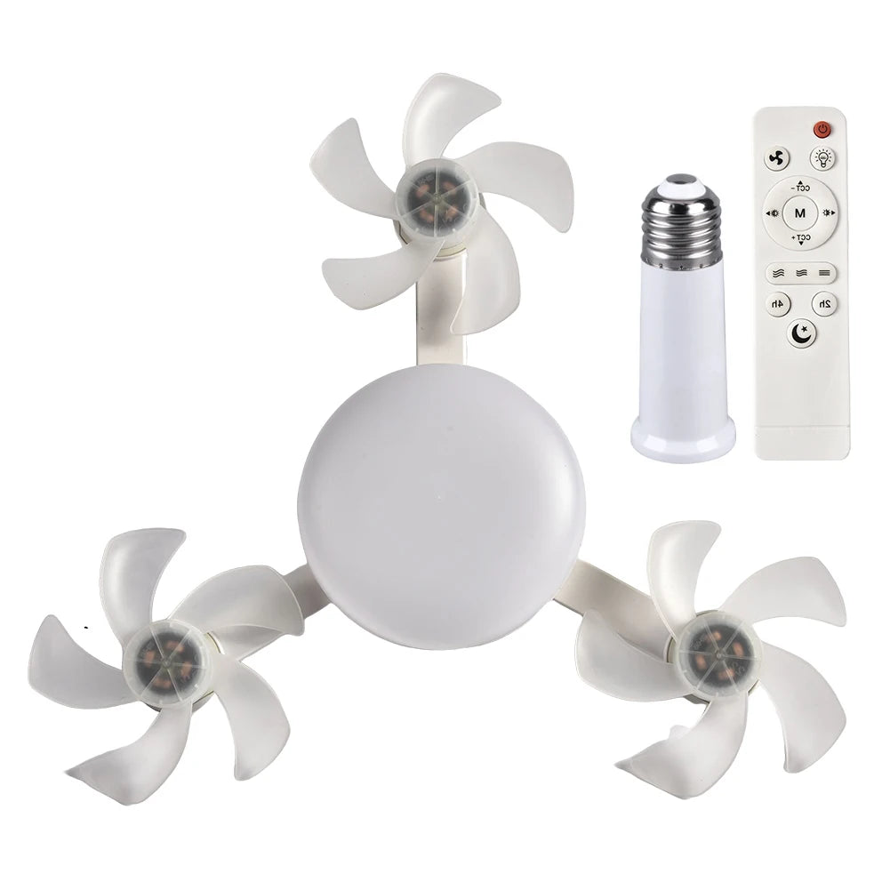 E27 LED Ceiling Fan Light with Remote Control Dimmer Function 50-60W Ceiling Light Drone Shaped Fan Light for Living Room, Study