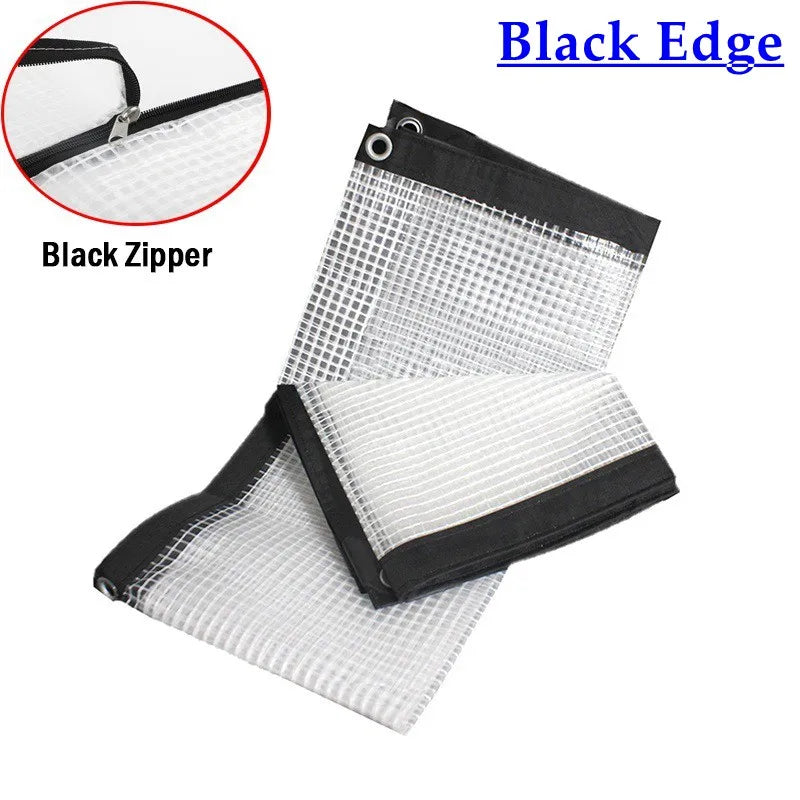 Thickness 0.3mm Tarpaulin Greenhouse Plant Canopy Garden Buildings Waterproof Cover With Double Head Zipper Terrace Clear Tarp