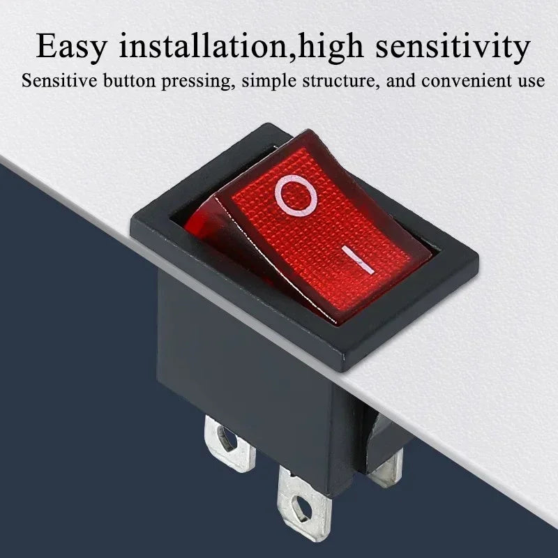 10/30/100Pcs KCD1 Snap-in Boat Rocker Switch Toggle Power SPST ON-OFF 2/3/4 Pin AC 250V 6A 125V 10A 2Pin Position Snap Switch